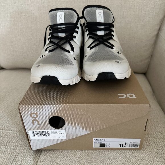 Men’s Cloud X 3 Ivory/Black Training Shoe - Picture 1 of 7
